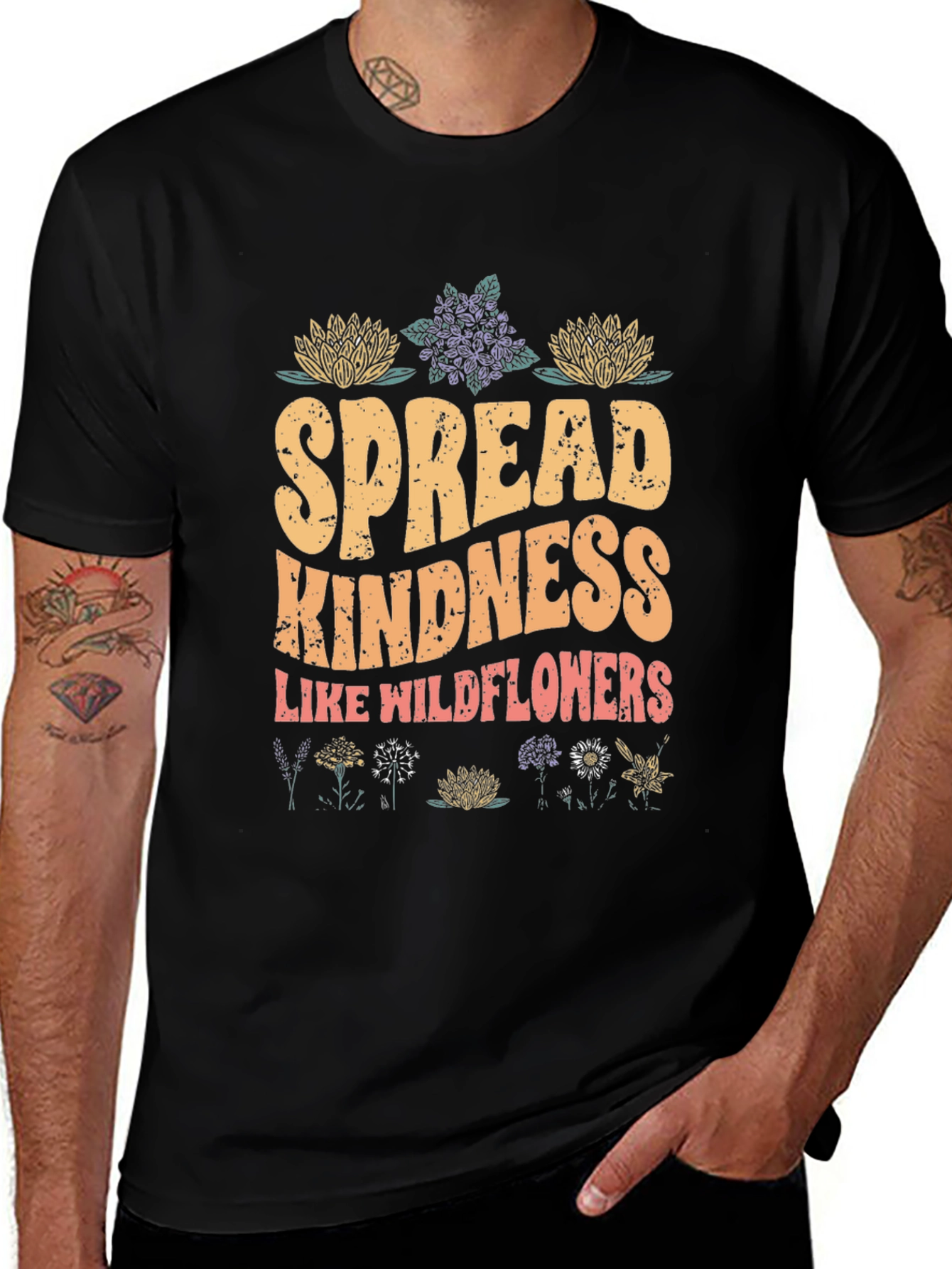 Spread Kindness Graphic Tee - Wildflower Design