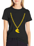 Gold Chain Dollar Sign Graphic Tee