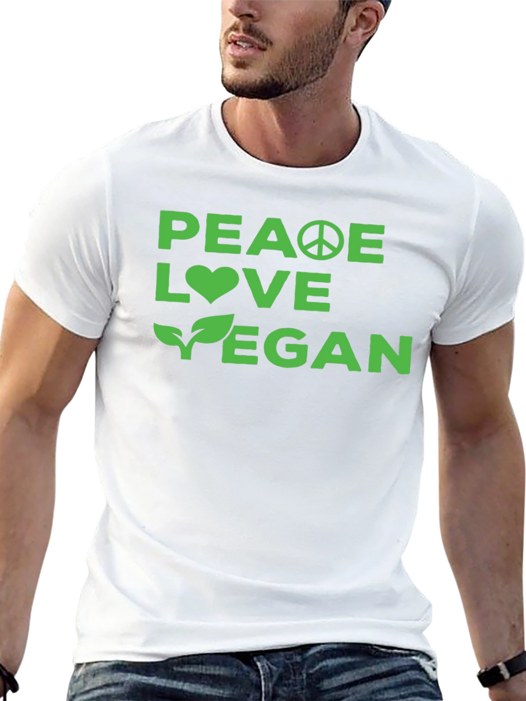Peace Love Vegan Graphic Tee - Soft Cotton