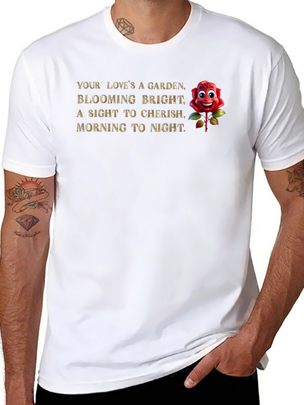 Rose Garden Mens Graphic T-Shirt - Black