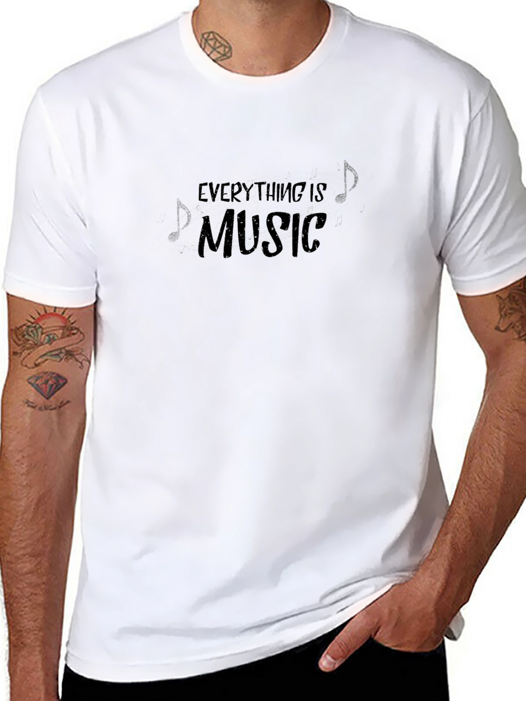 Everything is Music Graphic Tee - Black Cotton T-Shirt