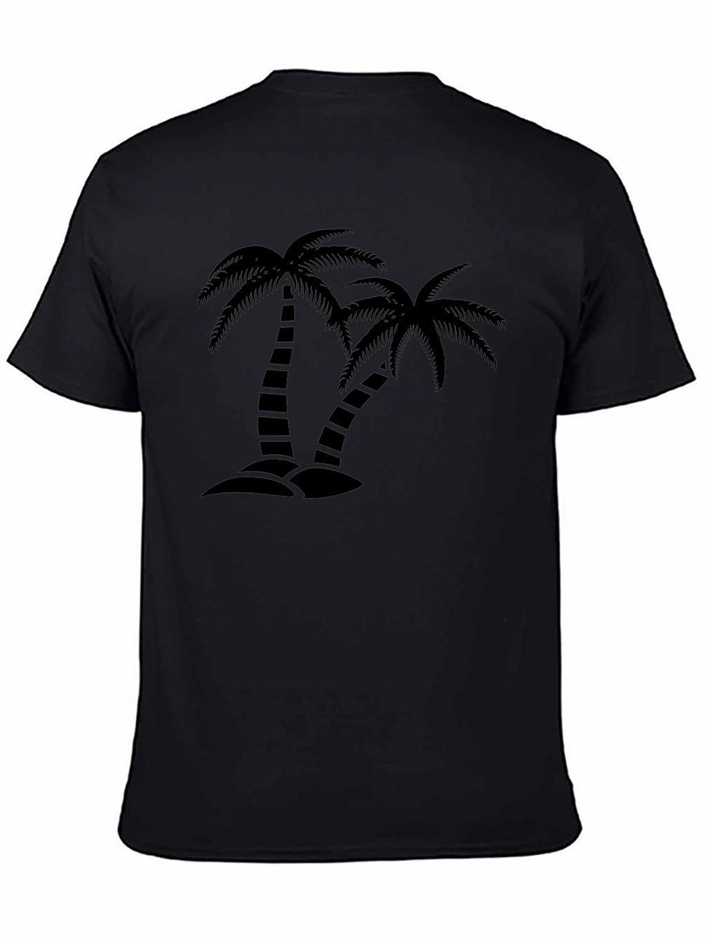Palm Tree Graphic Black T-Shirt - Tropical Island Style