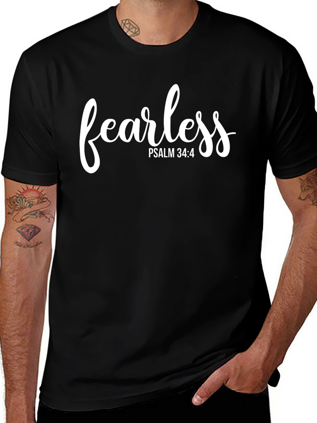 Fearless Psalm 34:4 Graphic T-Shirt