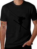 Black Skiing Silhouette T-Shirt