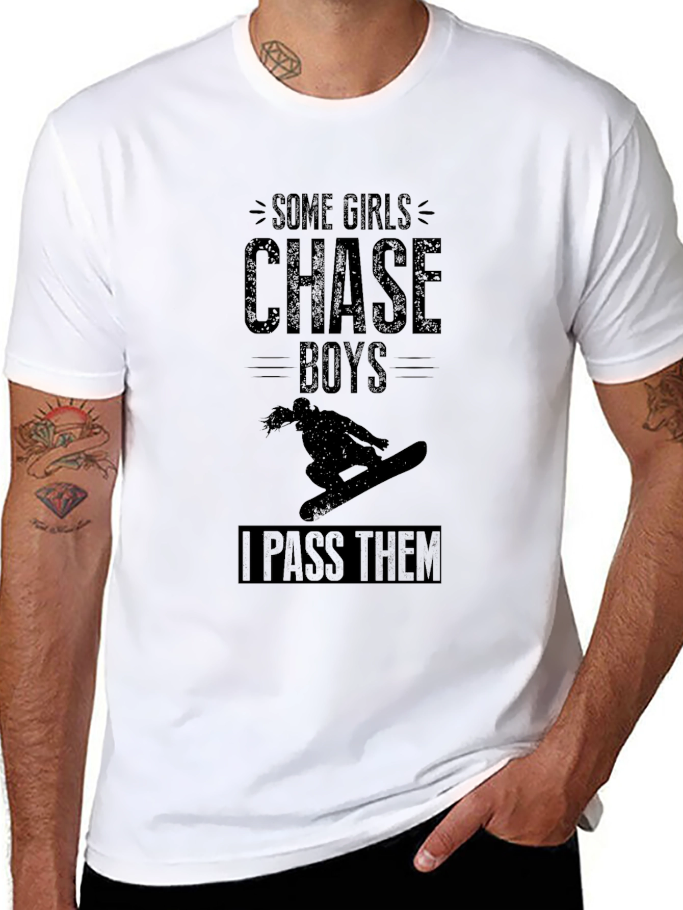Girls Chase Boys Graphic T-Shirt