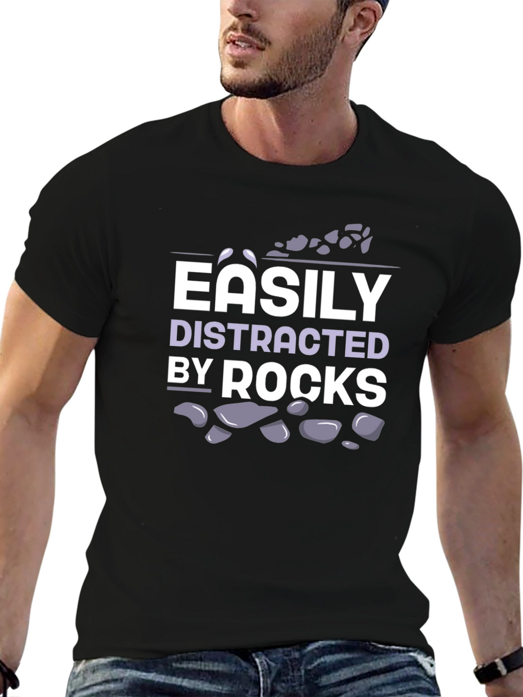 Easily Distracted by Rocks T-Shirt Funny Geologist Gift
