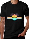 Retro Sunset Palm Tree Graphic Tee