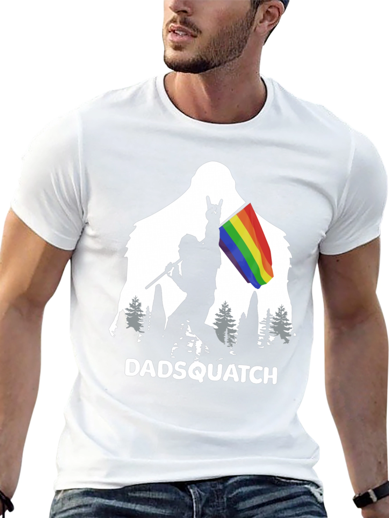 DADSQUATCH Tee - Bigfoot Rainbow Pride!