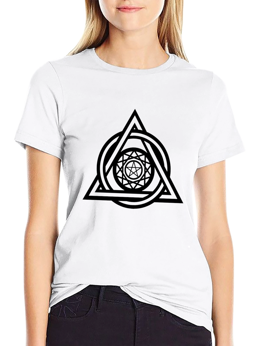 Mystic Symbol Graphic Tee - Black Cotton Blend