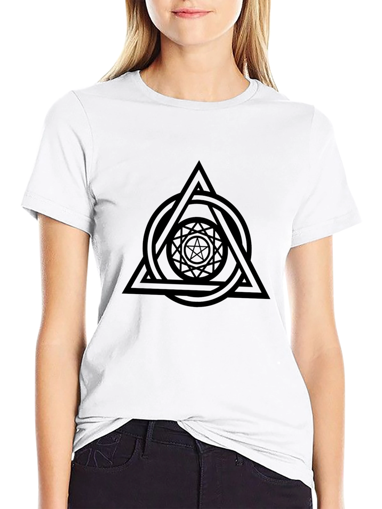 Mystic Symbol Graphic Tee - Black Cotton Blend