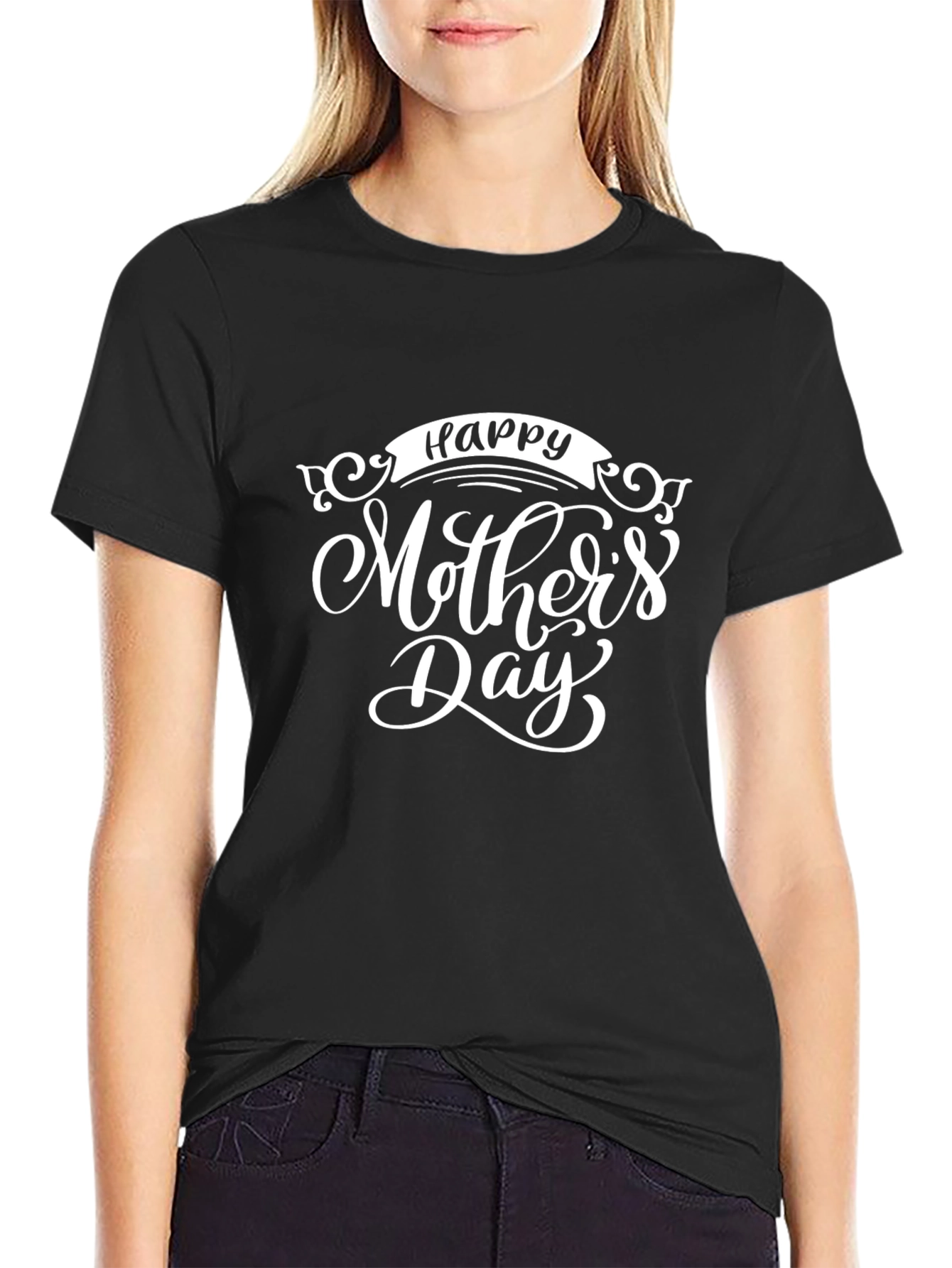 Happy Mothers Day T-Shirt - Black Holiday Tee