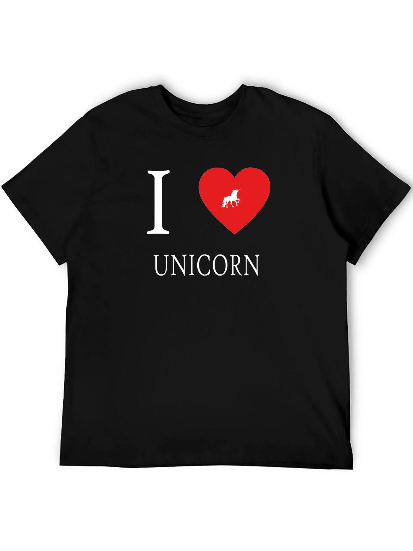 I Heart Unicorn Black T-Shirt