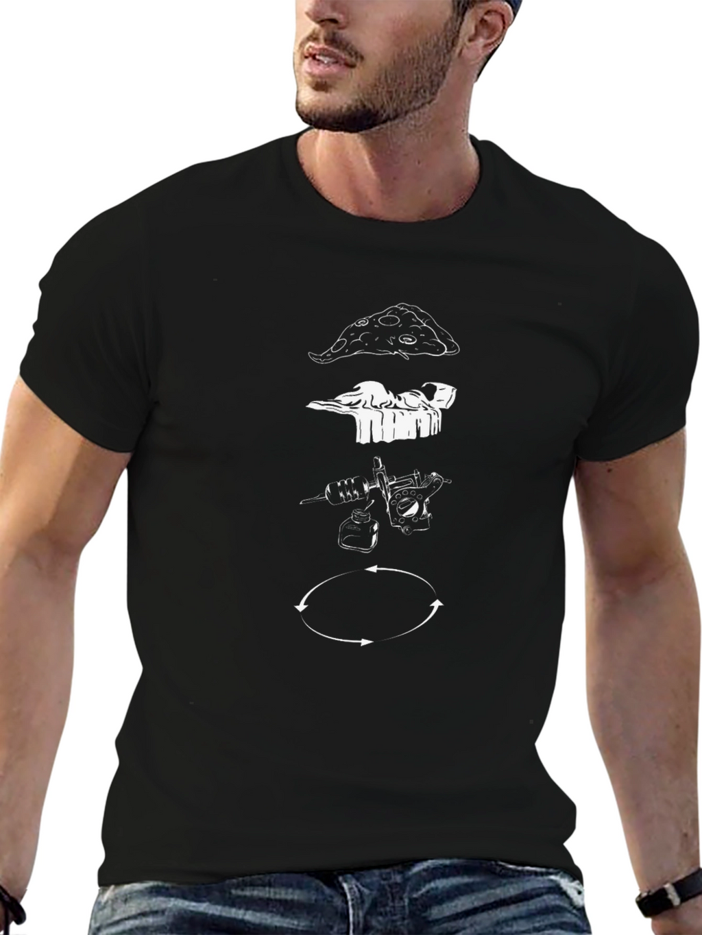 Eat Sleep Tattoo Repeat Black T-Shirt