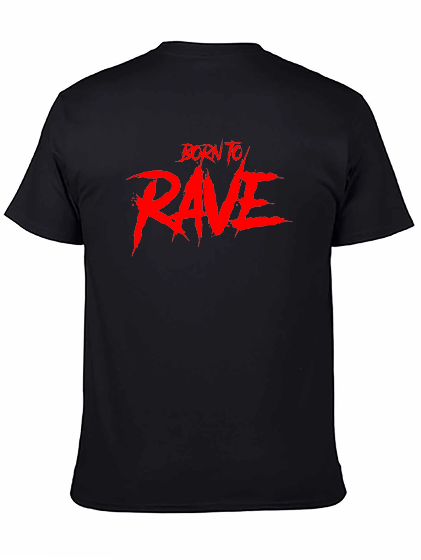 Born to Rave Graphic Tee - Black Crew Neck