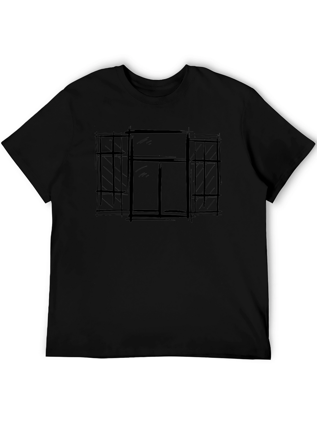 Abstract Window Graphic Tee - Modern Style