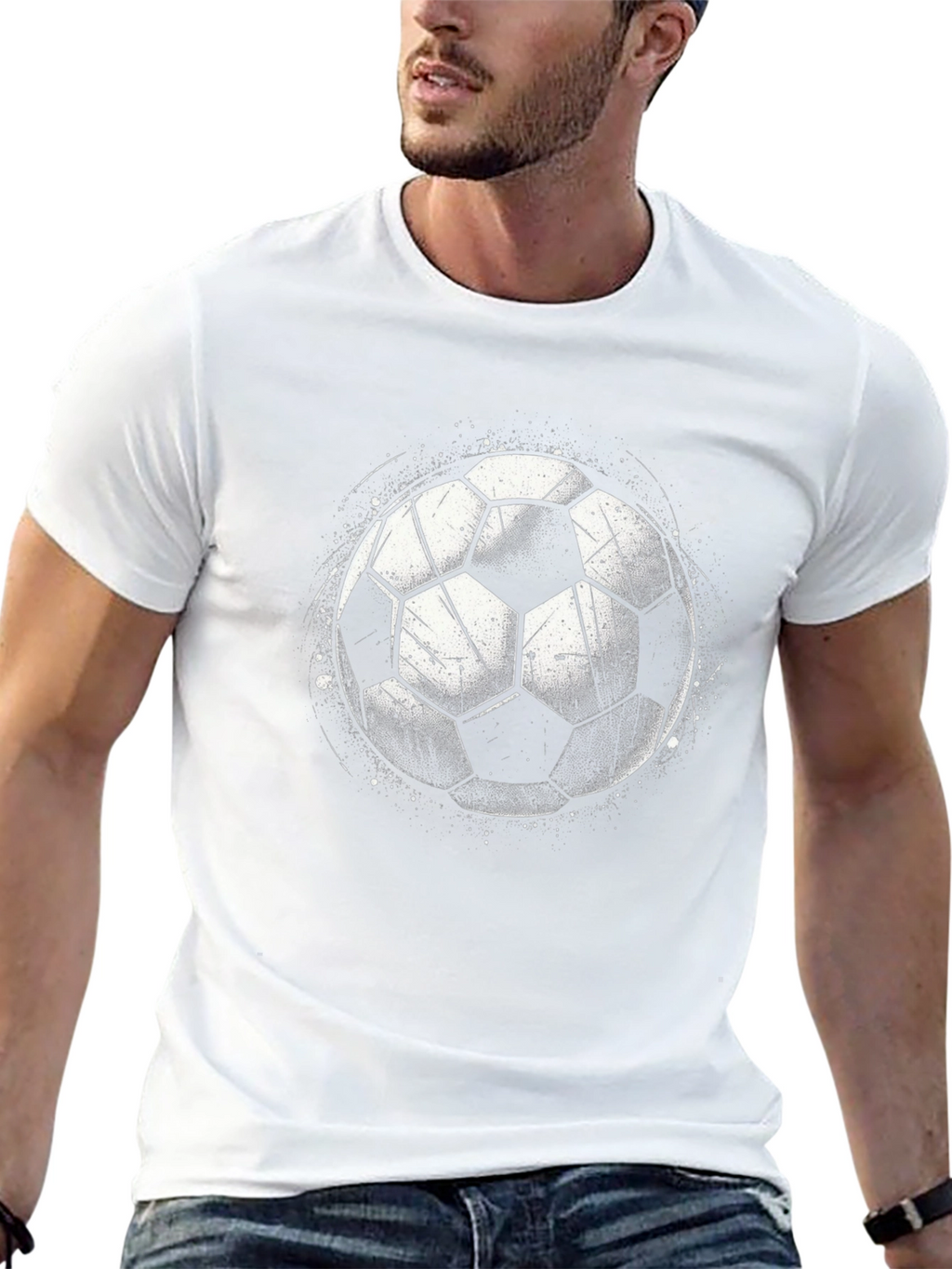 Soccer Ball Graphic T-Shirt - Black