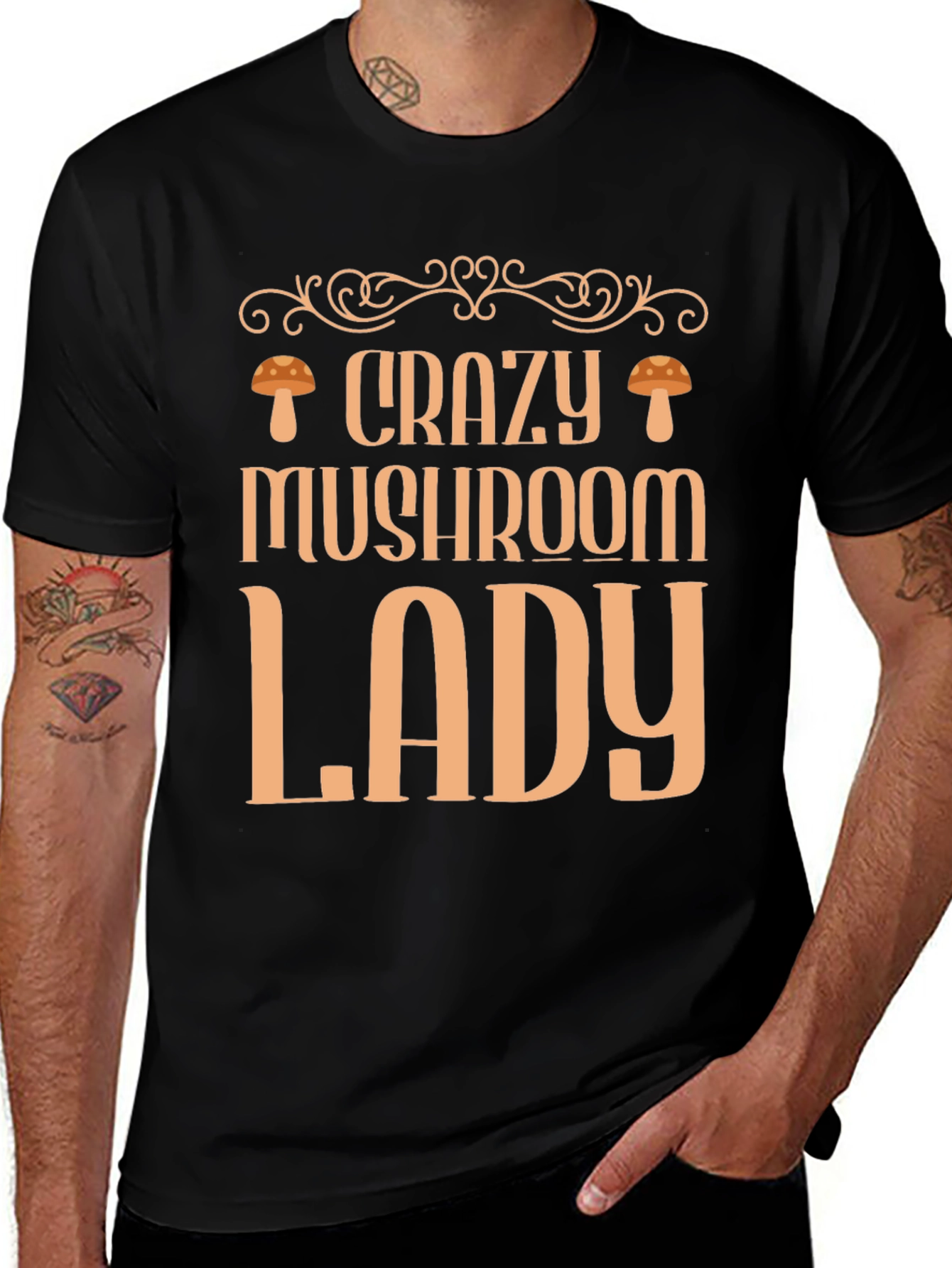 Crazy Mushroom Lady Graphic Tee - Fun & Stylish!