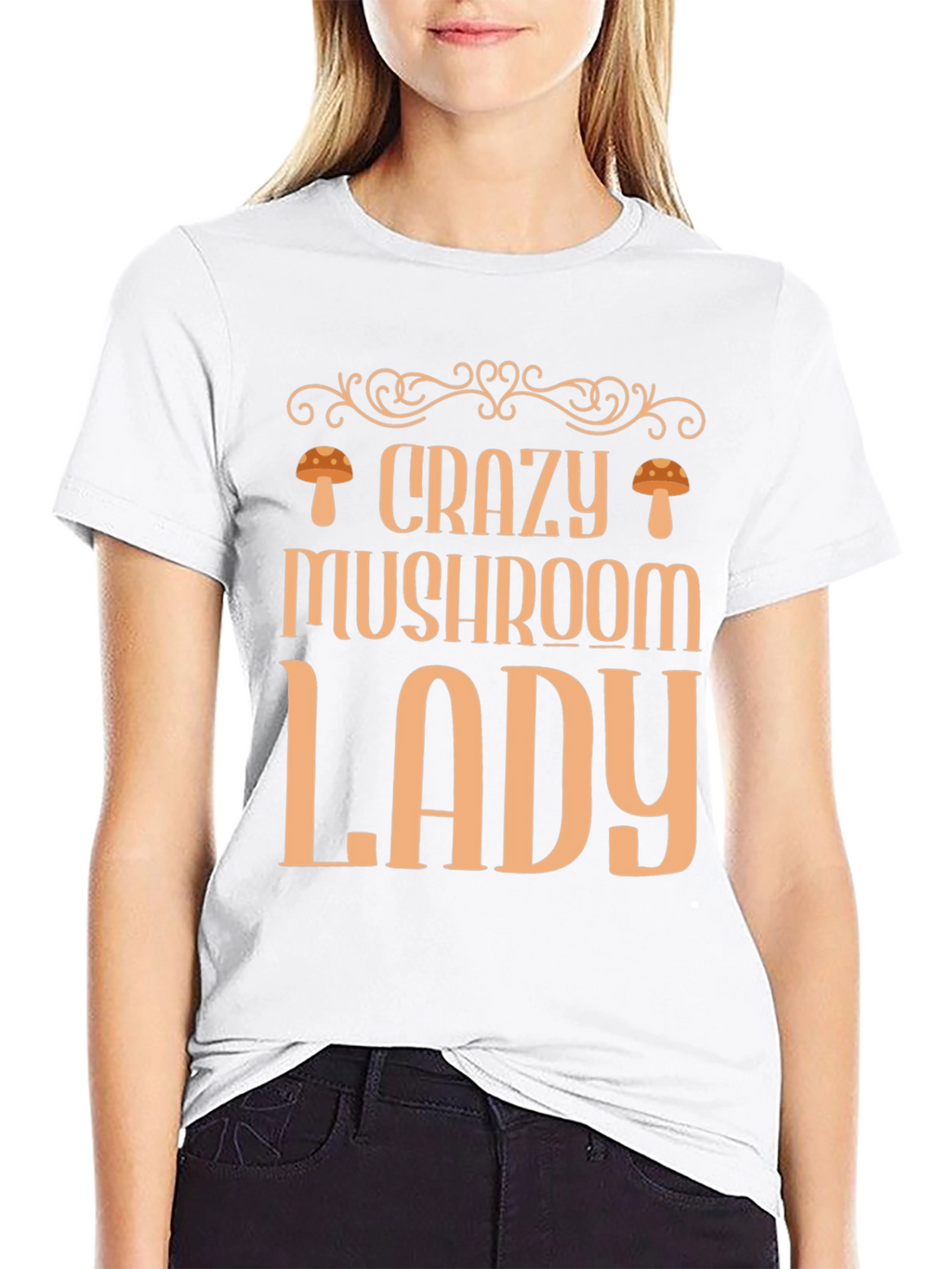 Crazy Mushroom Lady Graphic Tee - Fun & Stylish!