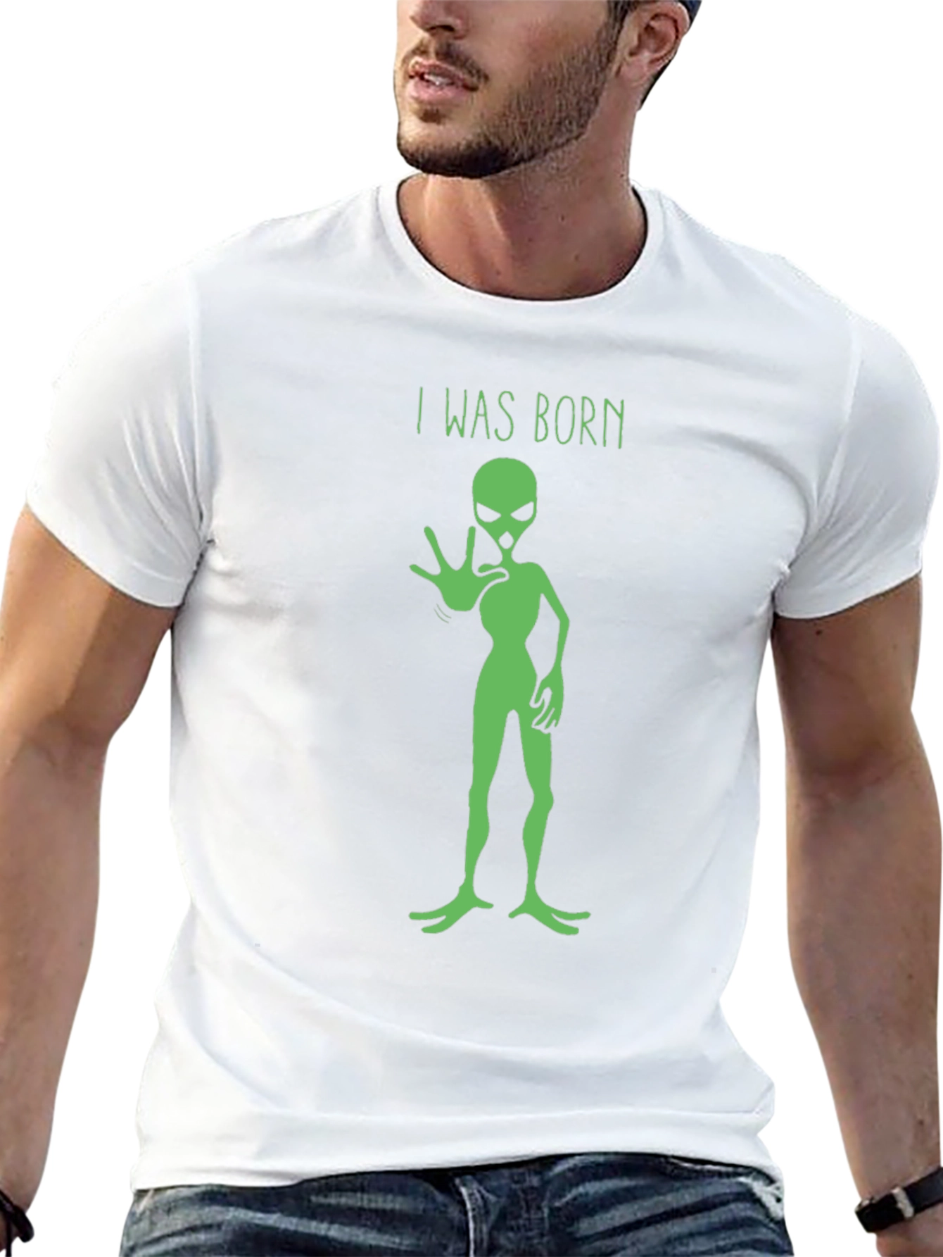 I Was Born Alien Graphic Tee - Black