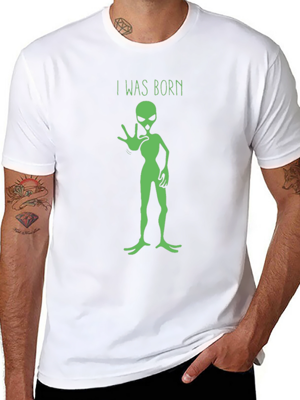 I Was Born Alien Graphic Tee - Black