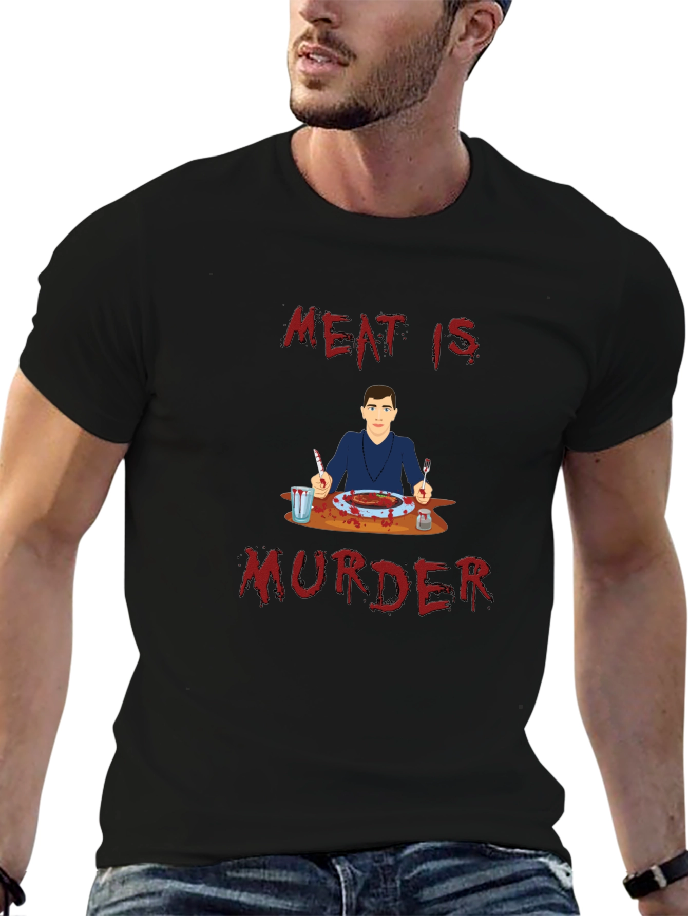 Meat is Murder T-Shirt - Graphic Print Tee