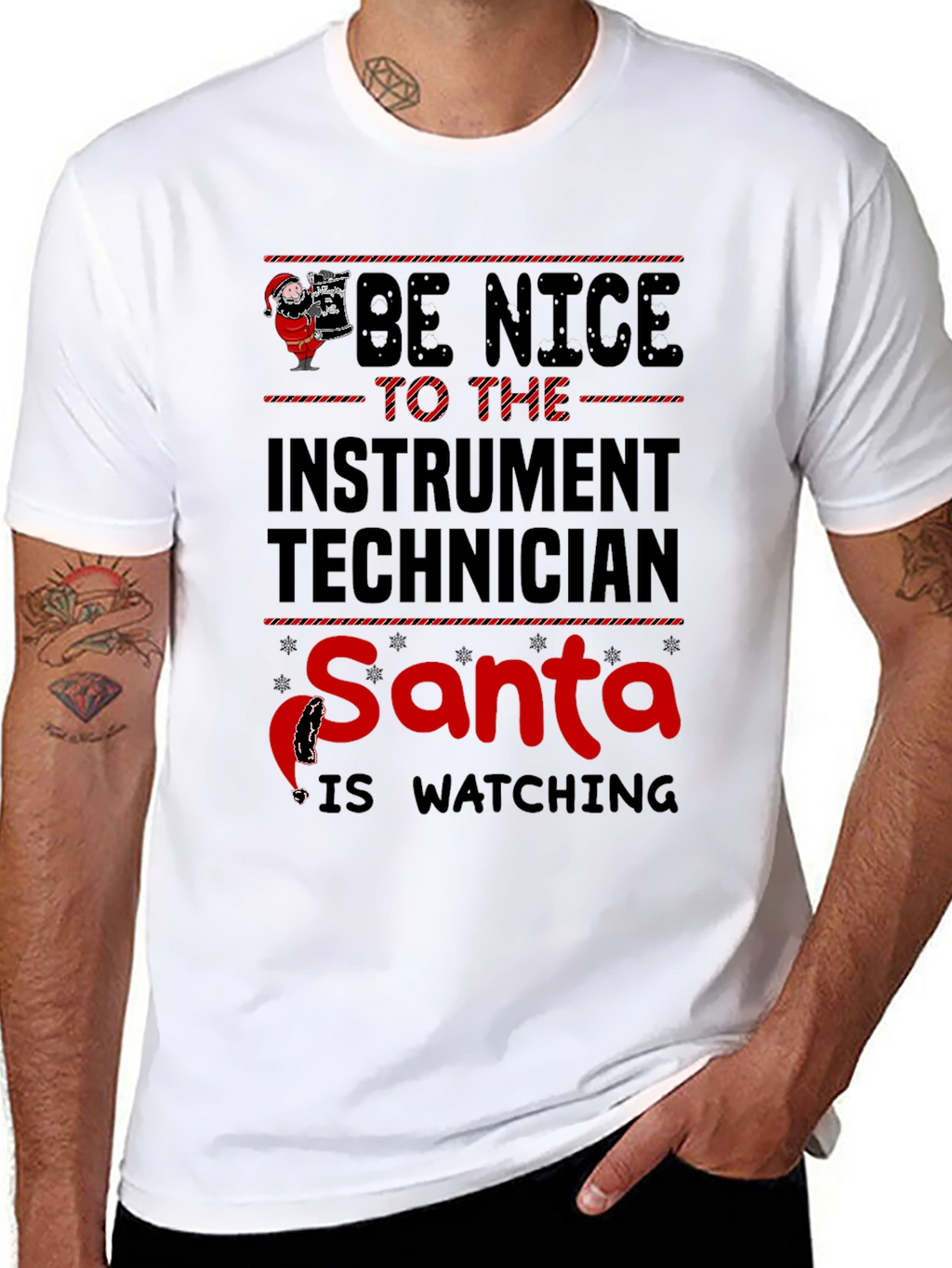 Instrument Technician Santa Watching T-Shirt