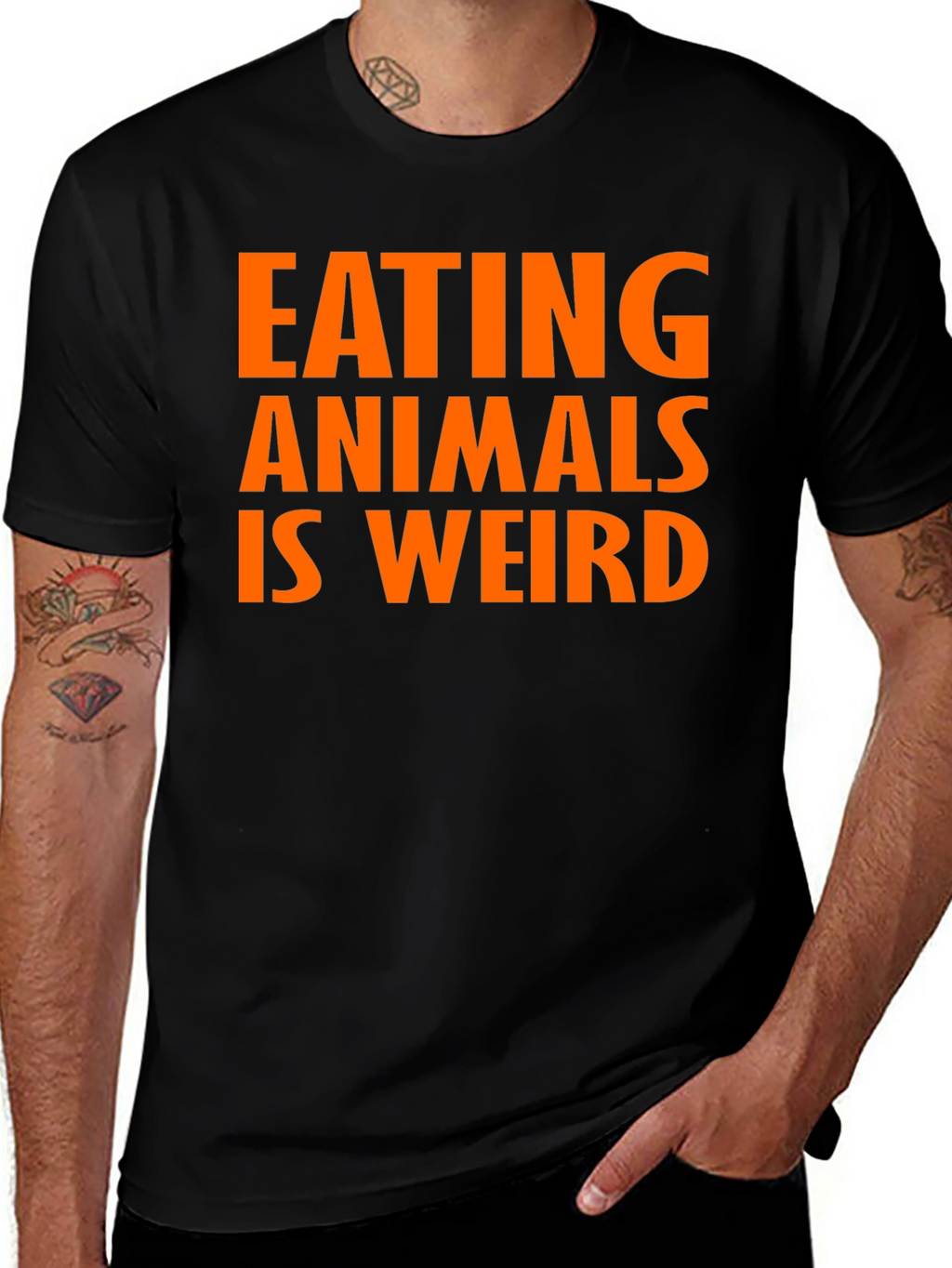 Eating Animals Is Weird T-Shirt - Vegan Message