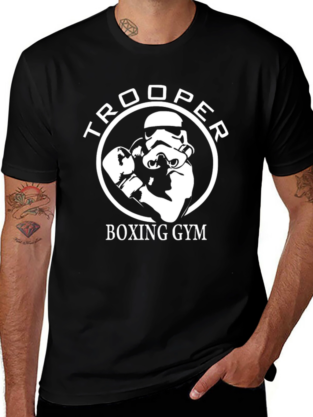 Trooper Boxing Gym T-Shirt - Black Cotton Graphic Tee