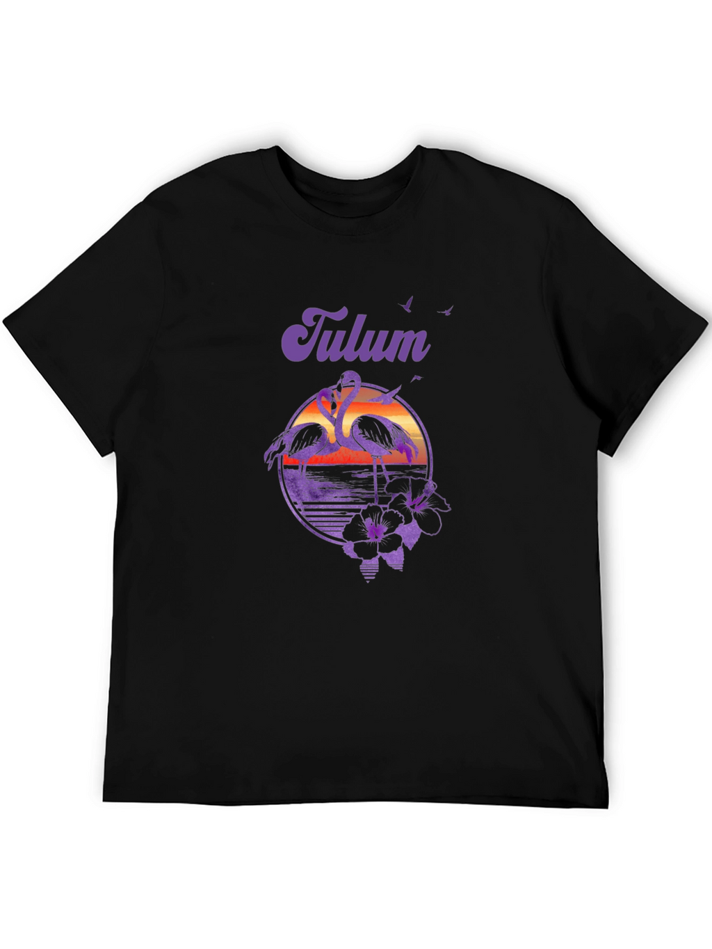 Tulum Flamingo Sunset Graphic Tee - Vacation Vibes