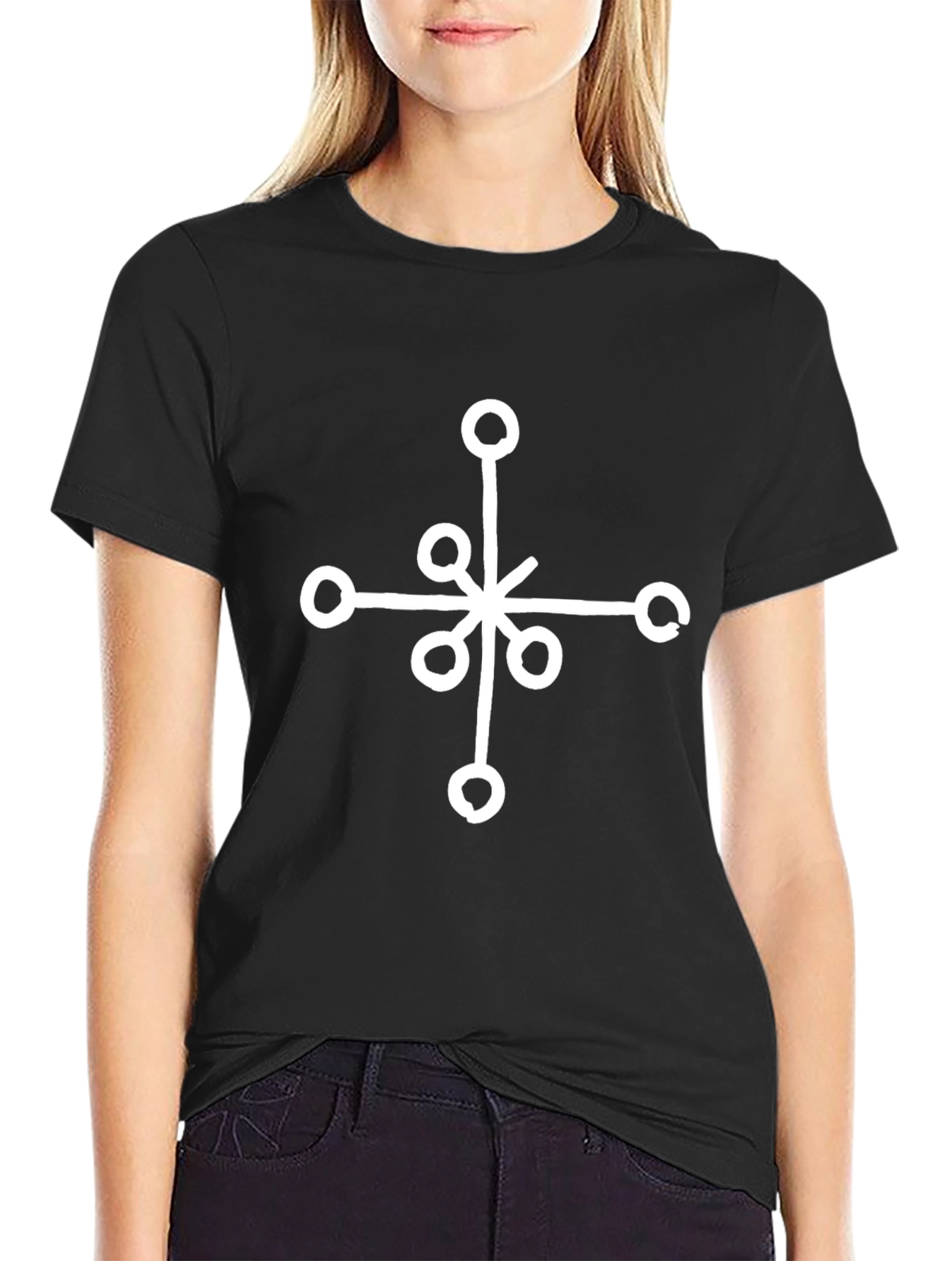 Symbol Graphic Print Black T-Shirt
