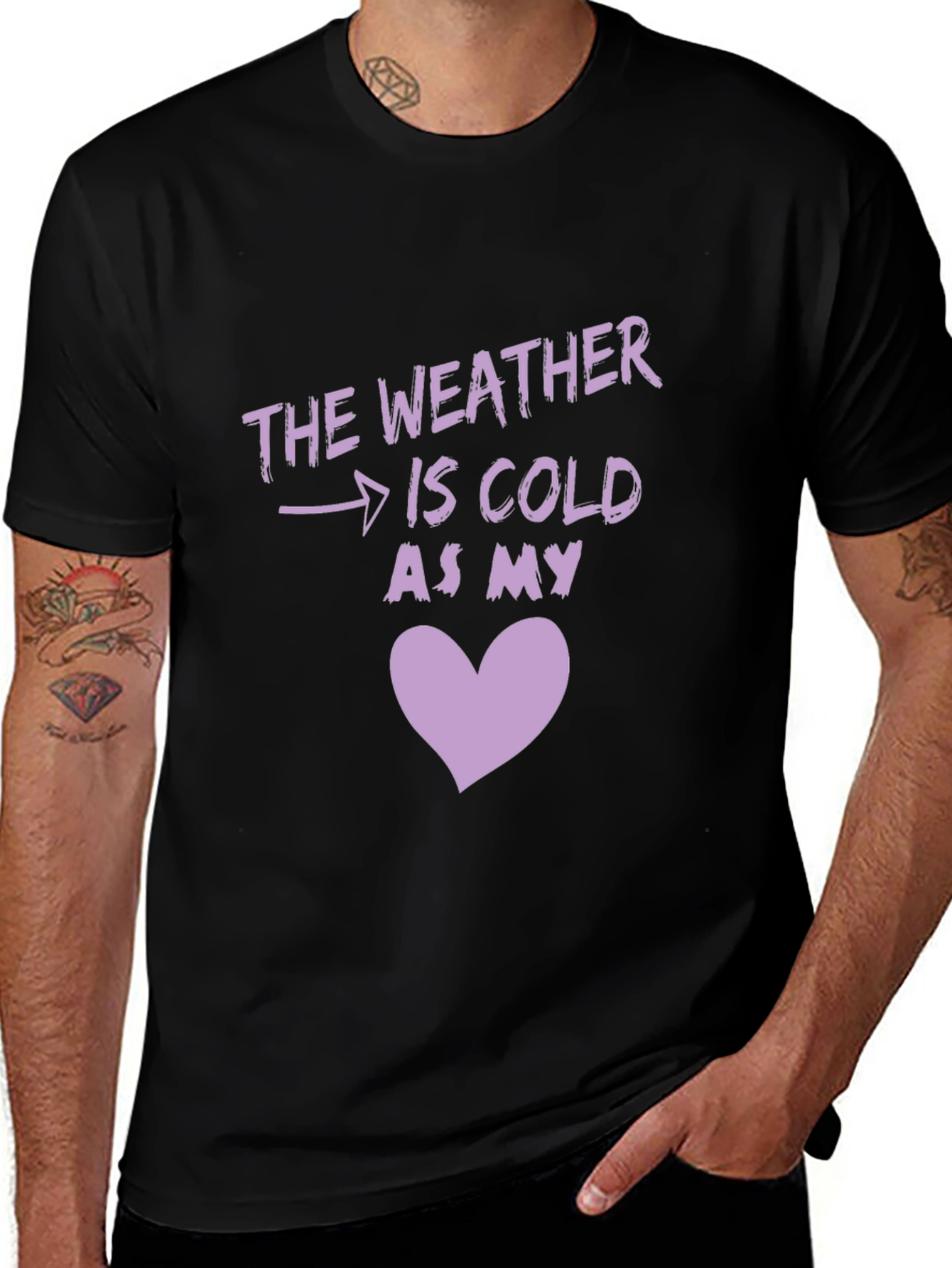Cold Heart Graphic Tee - Mens Fashion