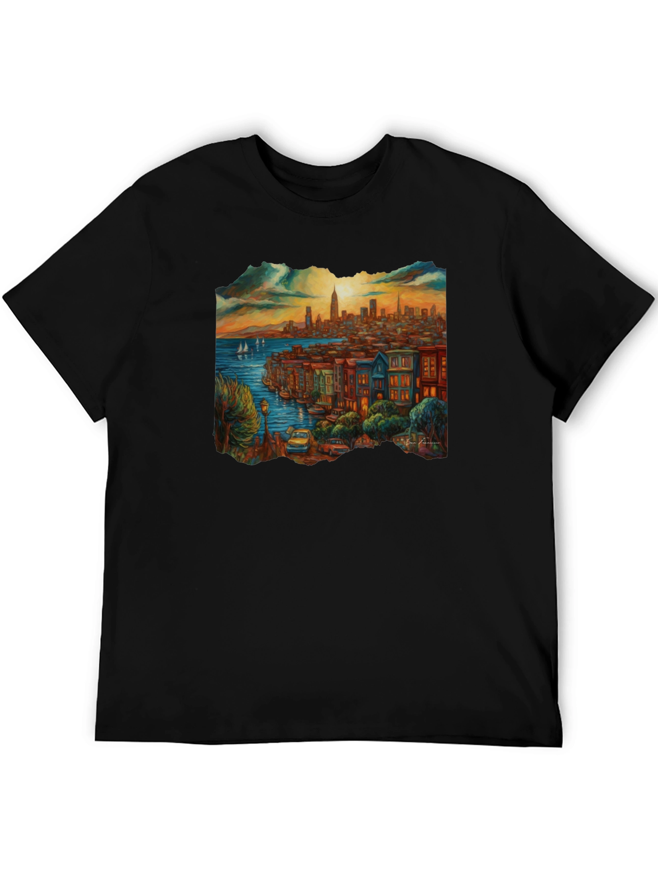 Cityscape Graphic Tee - Black