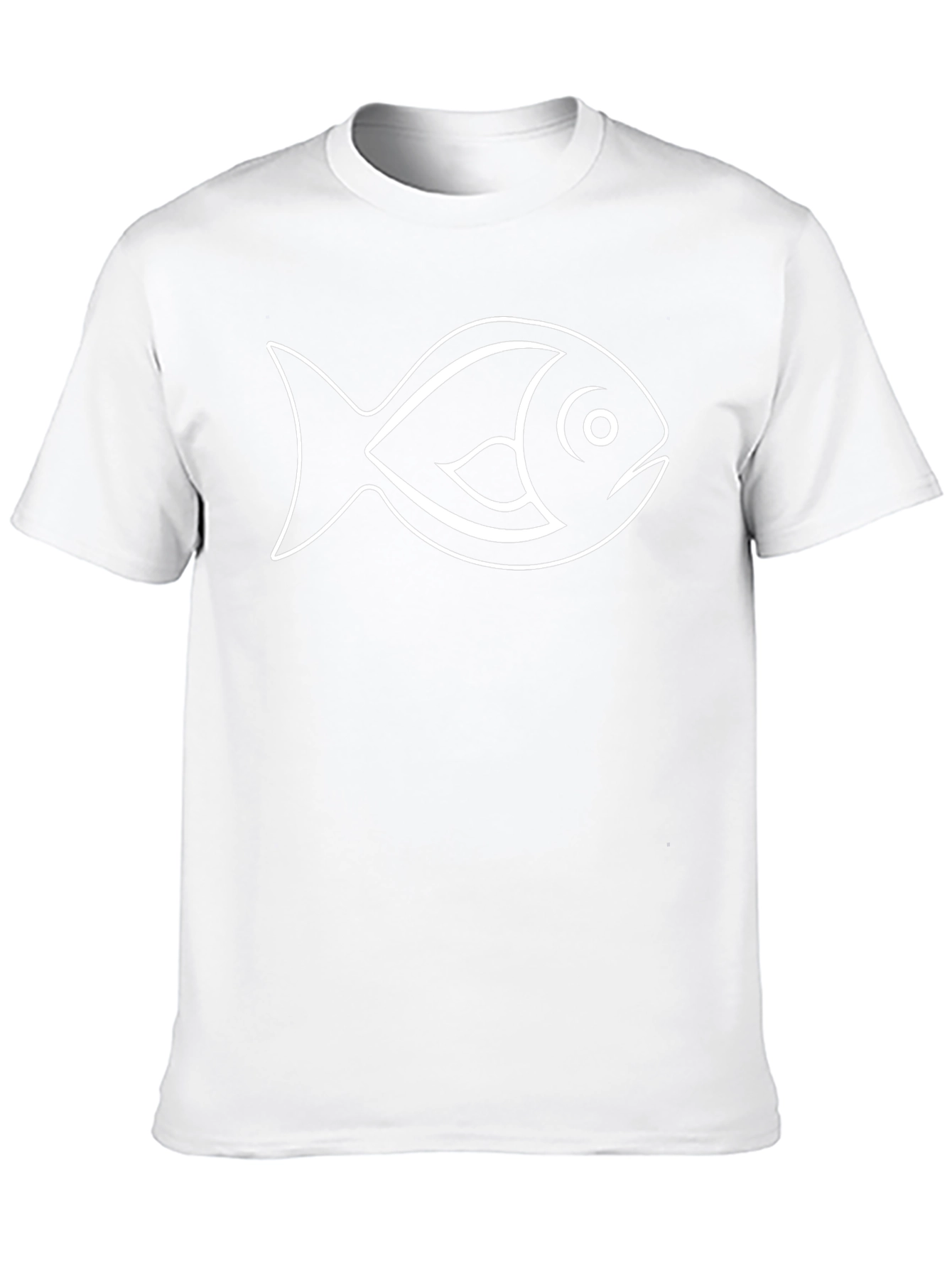 Black T-Shirt with Fish Outline Graphic