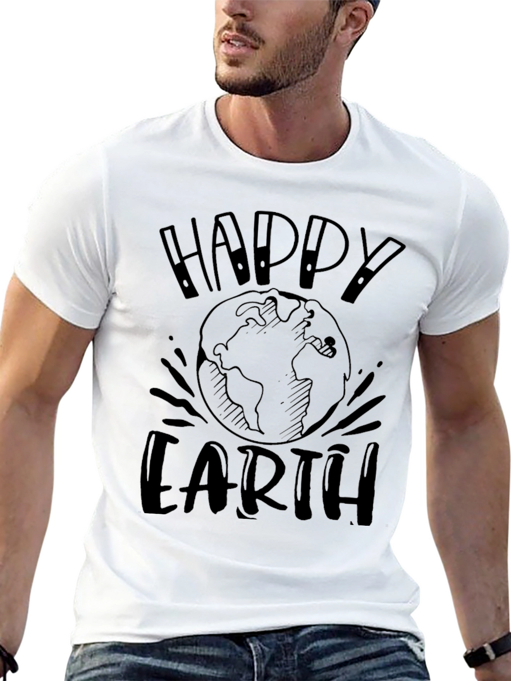 Happy Earth Day Graphic Tee - Black