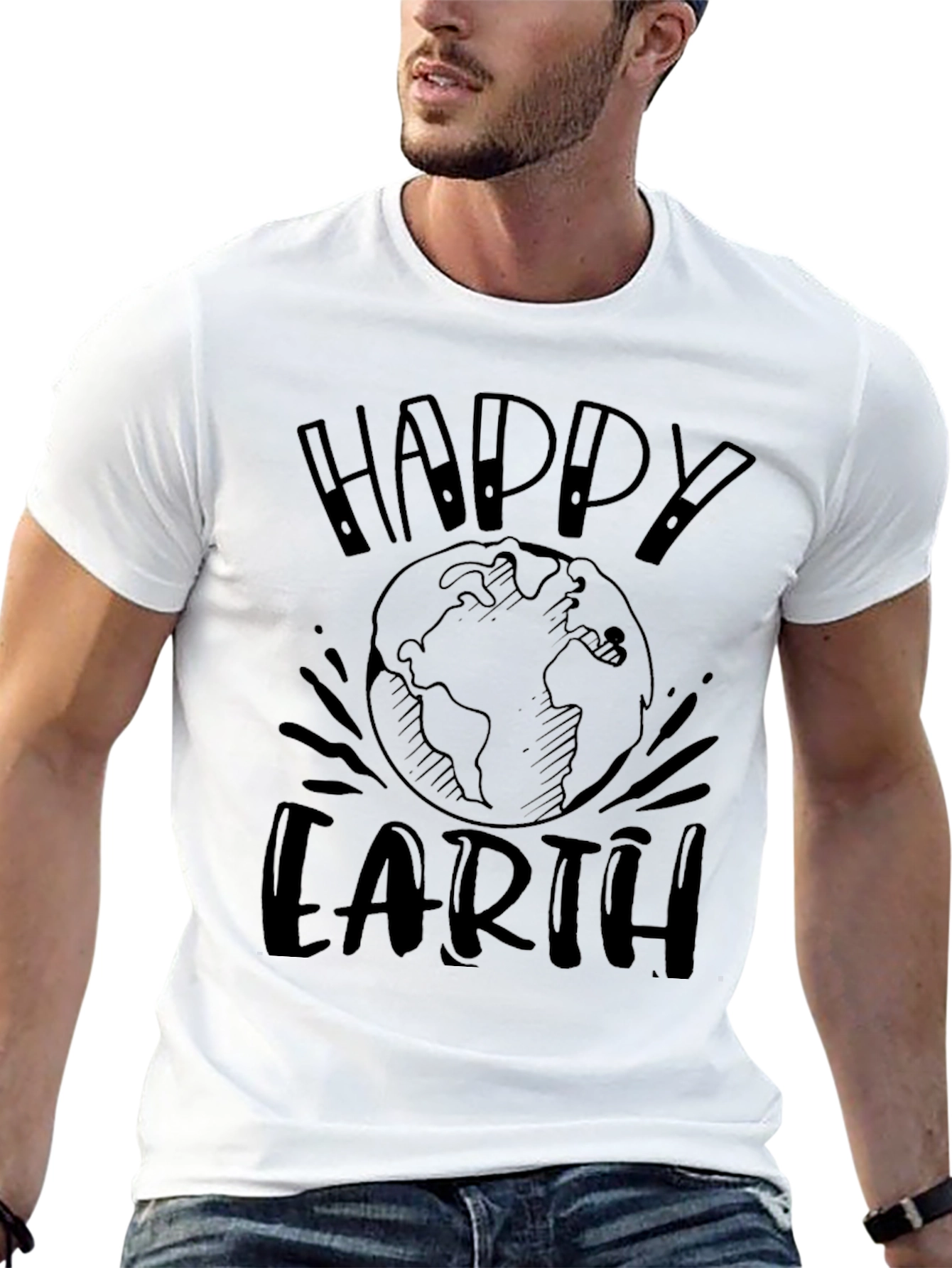 Happy Earth Day Graphic Tee - Black