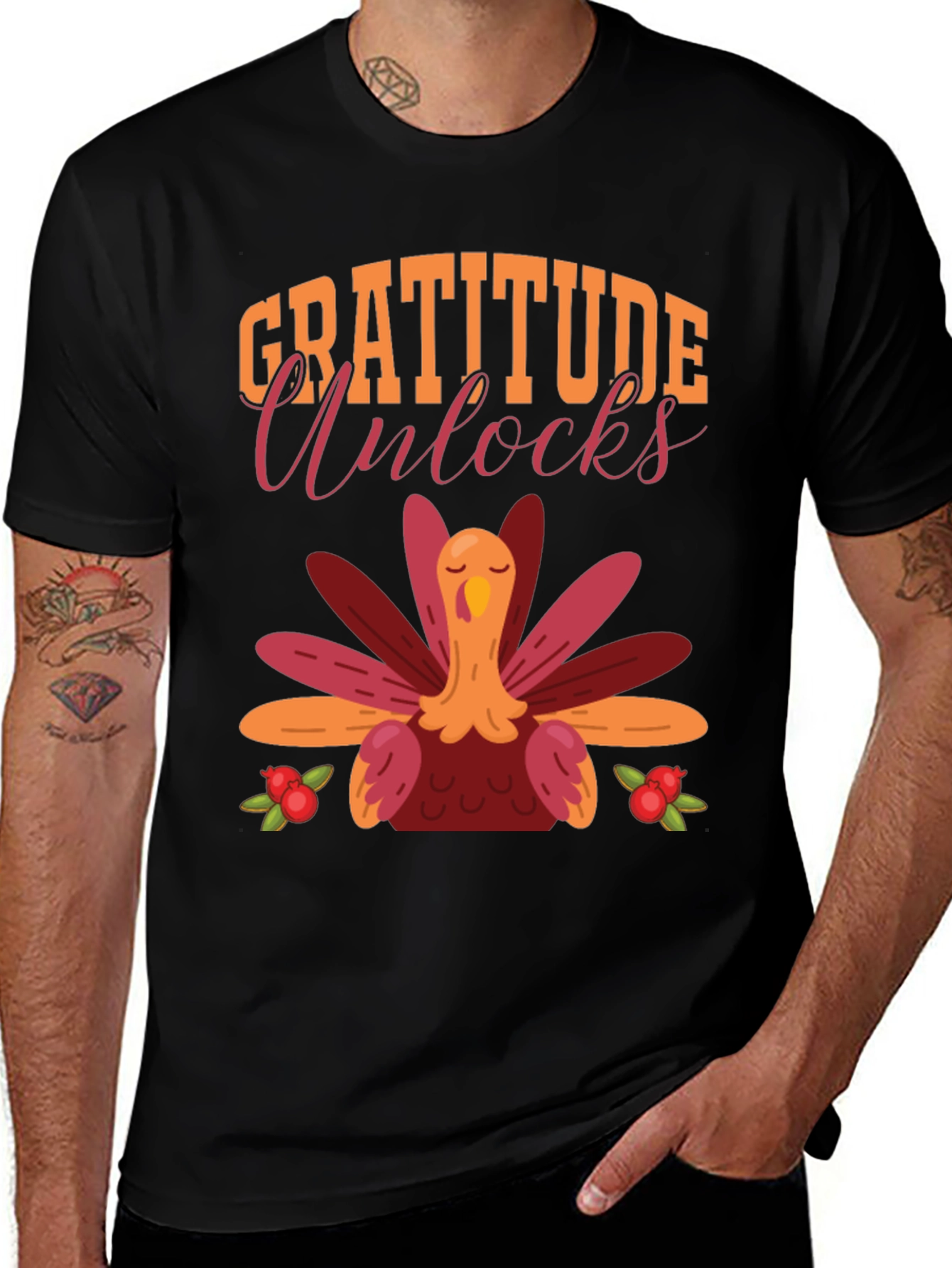 Gratitude Unlocks Thanksgiving Turkey T-Shirt
