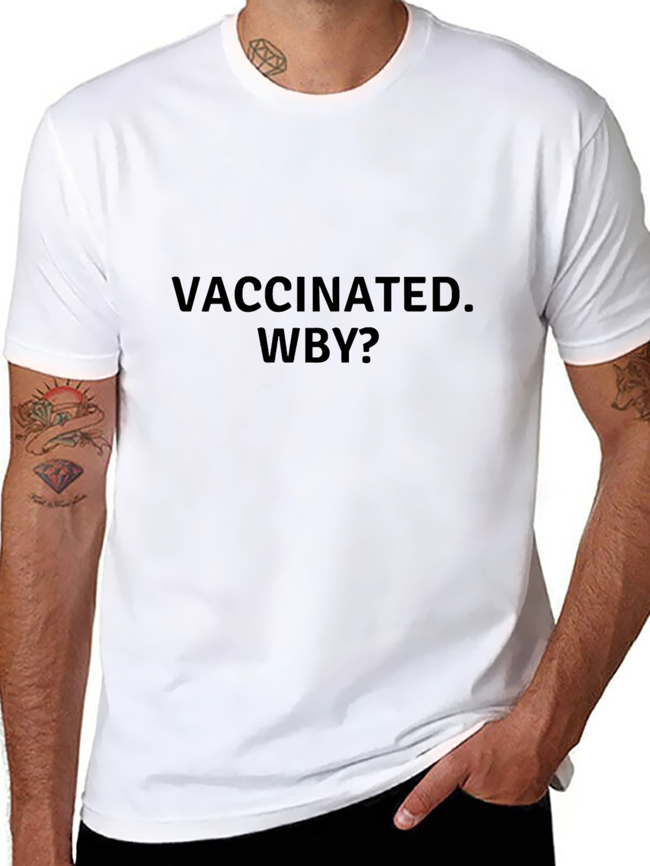 Vaccinated WBY? Black Graphic Tee