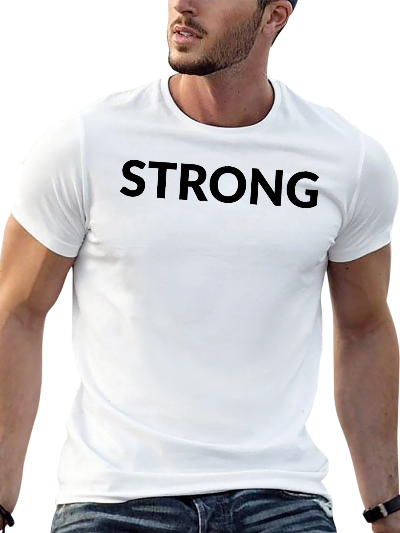 Strong Graphic Tee - Minimalist Black T-Shirt
