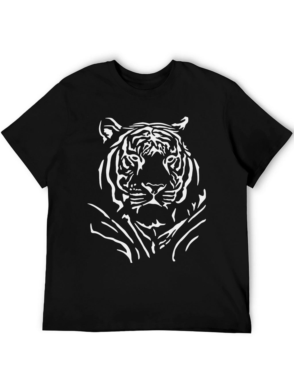 Black Tiger Graphic Tee - Bold Animal Print