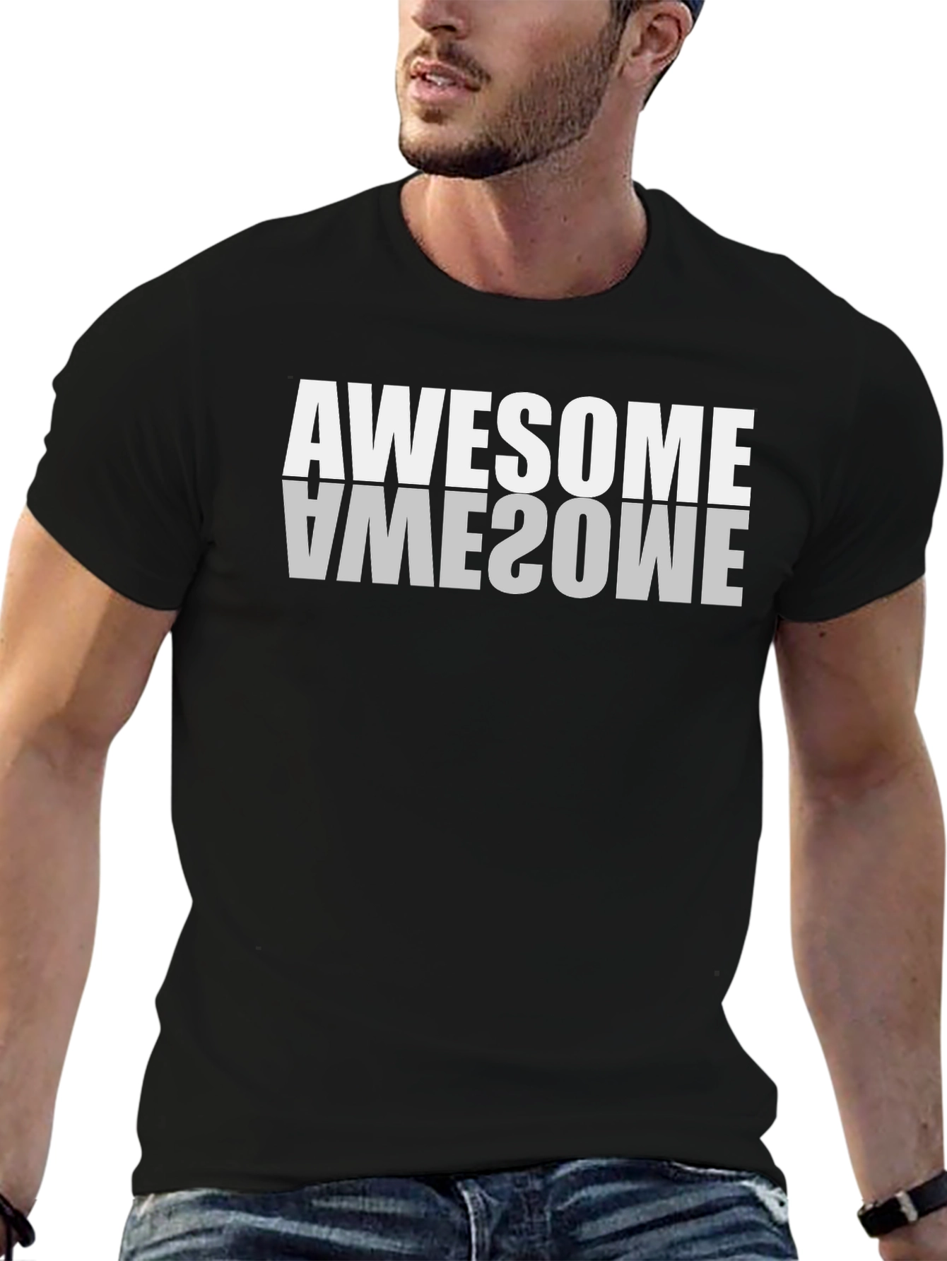 Awesome Graphic Tee - Black Cotton T-Shirt