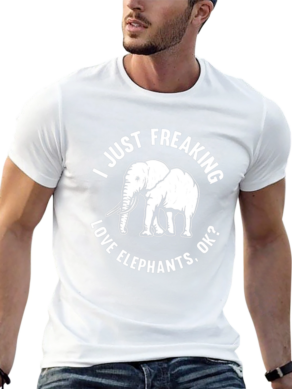Elephant Lover Graphic T-Shirt - Mens Black Tee