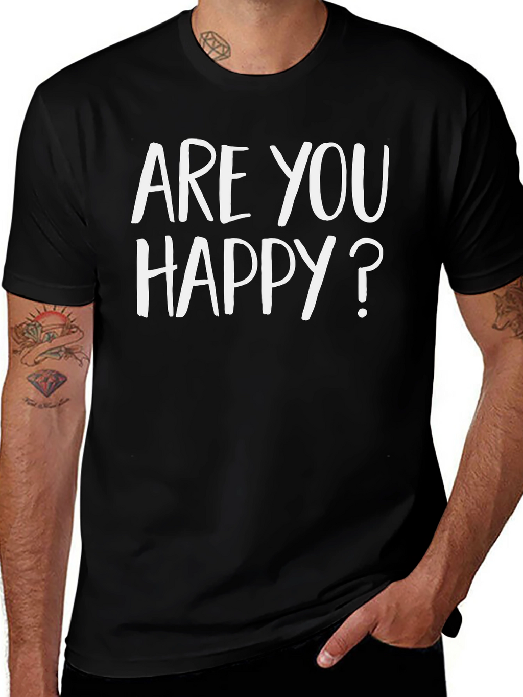 Are You Happy? Graphic Tee - Soft Cotton Blend