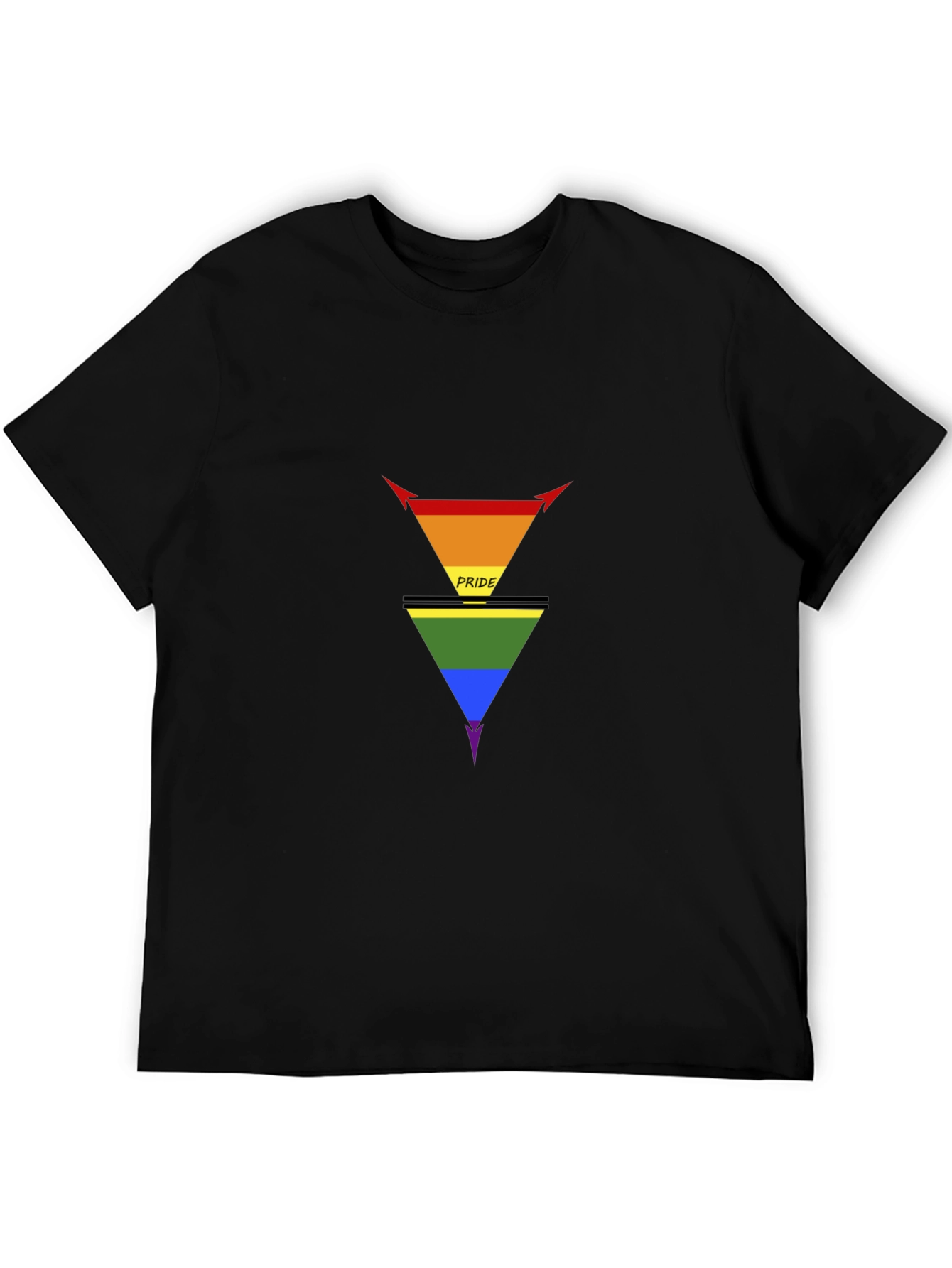 Pride Inverted Triangle Graphic Tee - Black