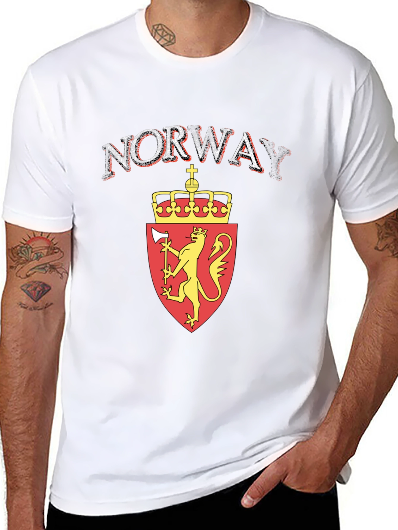 Norway Flag Lion T-Shirt - Black Graphic Tee