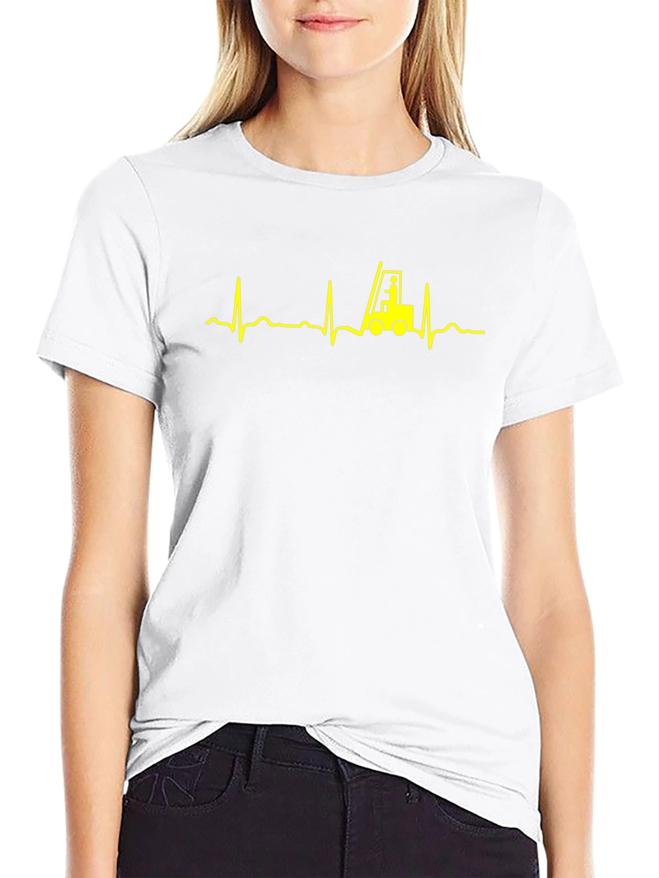 Forklift Heartbeat T-Shirt - Operator Love