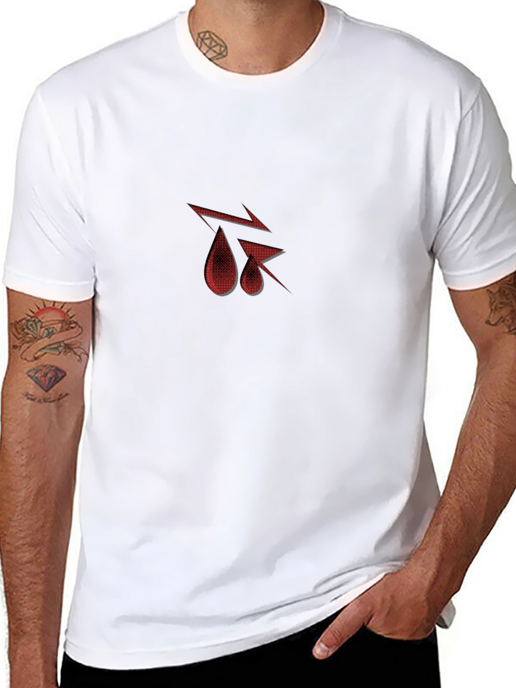 Graphic Print Black Tee - Drip Arrow Design