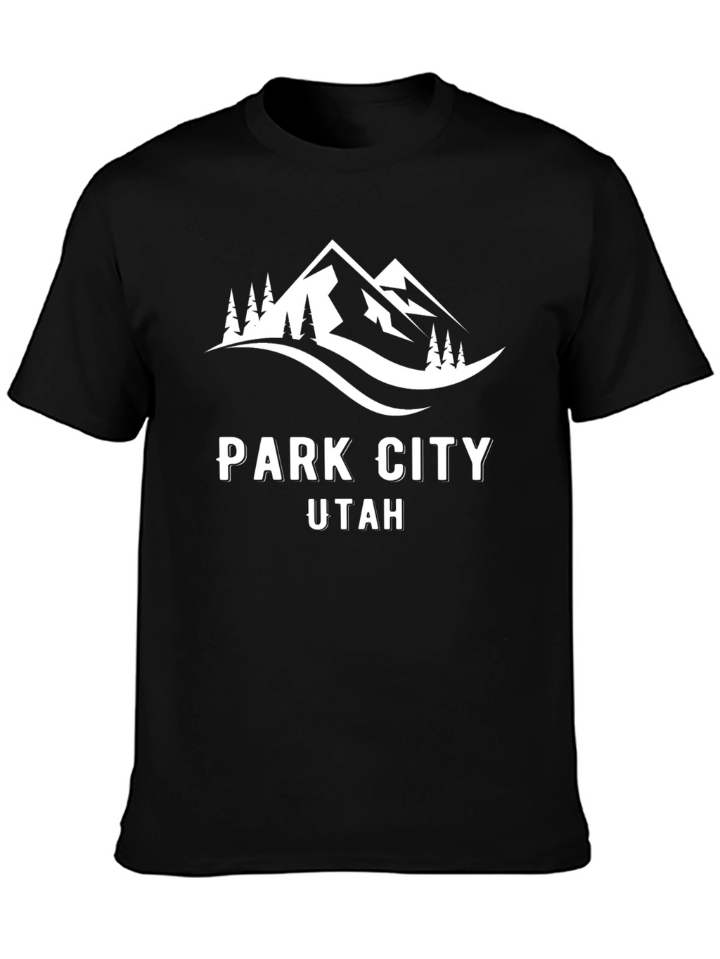 Park City Utah Black T-Shirt with Mountain Design