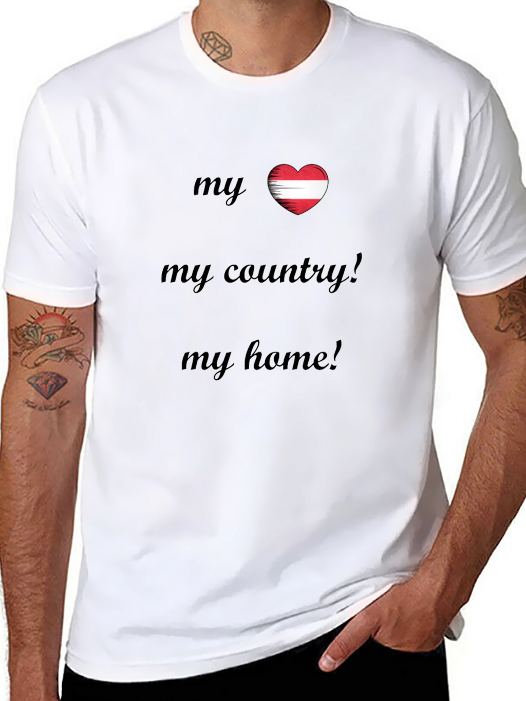 My Country My Home Austria Flag Heart T-Shirt