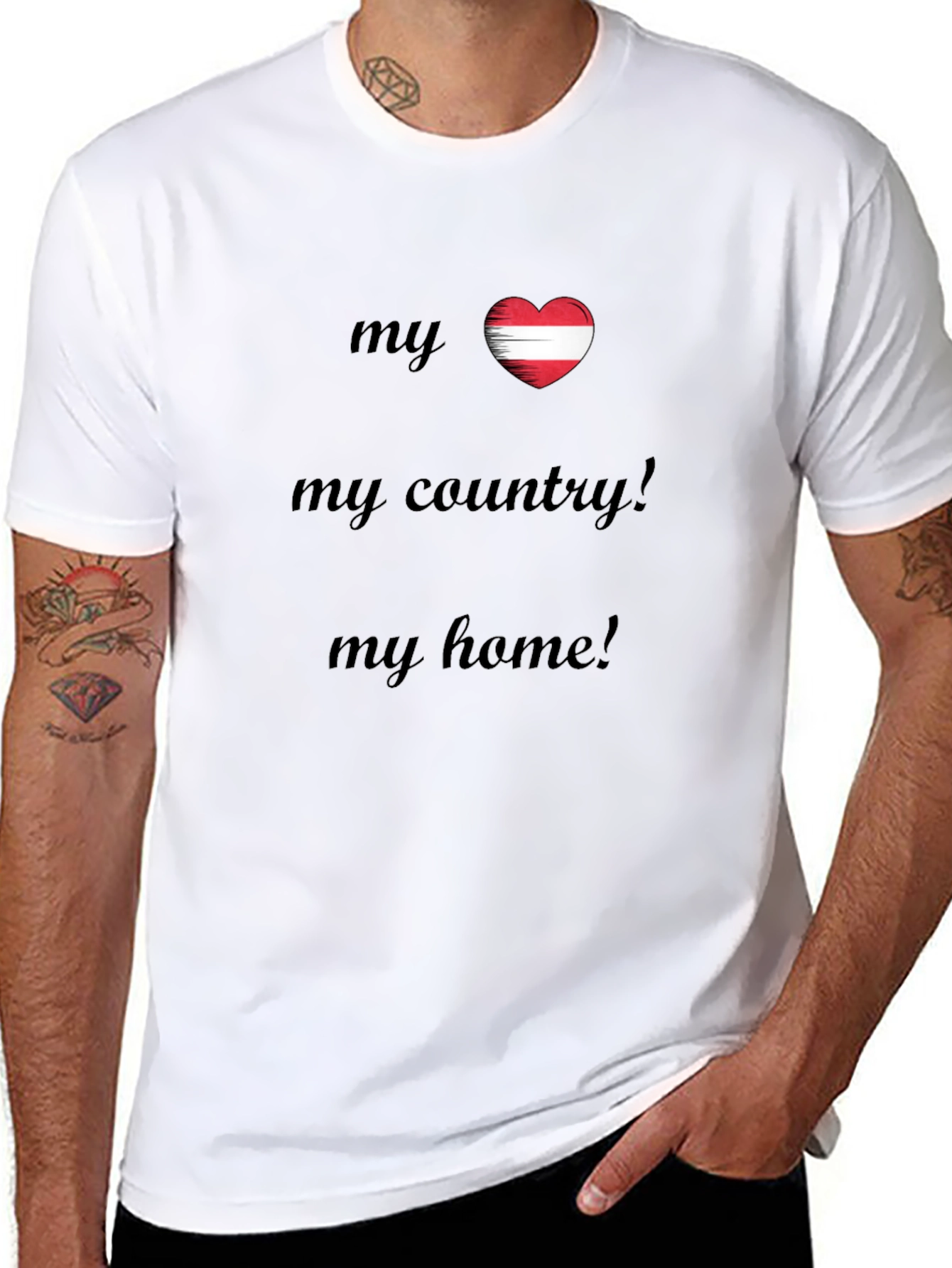My Country My Home Austria Flag Heart T-Shirt