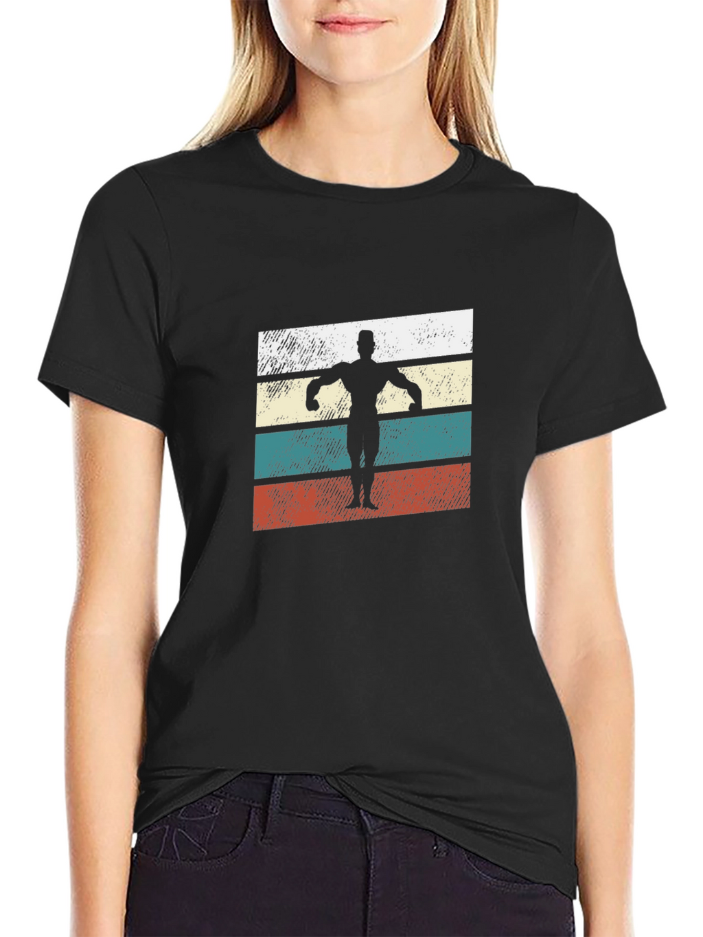 Retro Bodybuilder T-Shirt - Classic Gym Style
